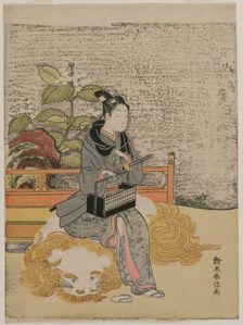 Youth Representing Monju, God of Wisdom on a Lion, c. 1767. Creator: Suzuki Harunobu (Japanese, 1724-1770)