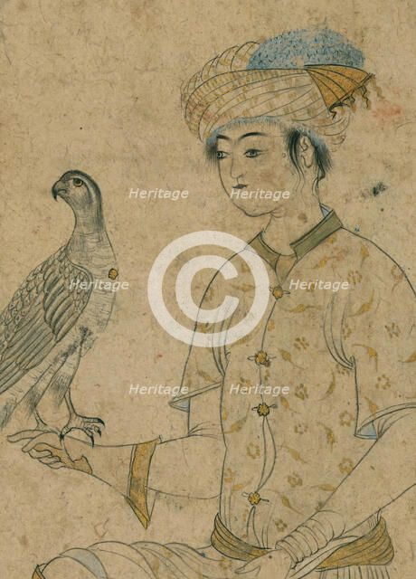Youth with a Falcon, late 10th century AH/AD 16th century-early 11th century AH/AD 17th century. Creator: Unknown.