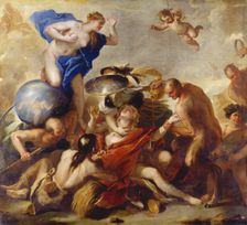 Youth Tempted by the Vices, 1664. Creator: Luca Giordano