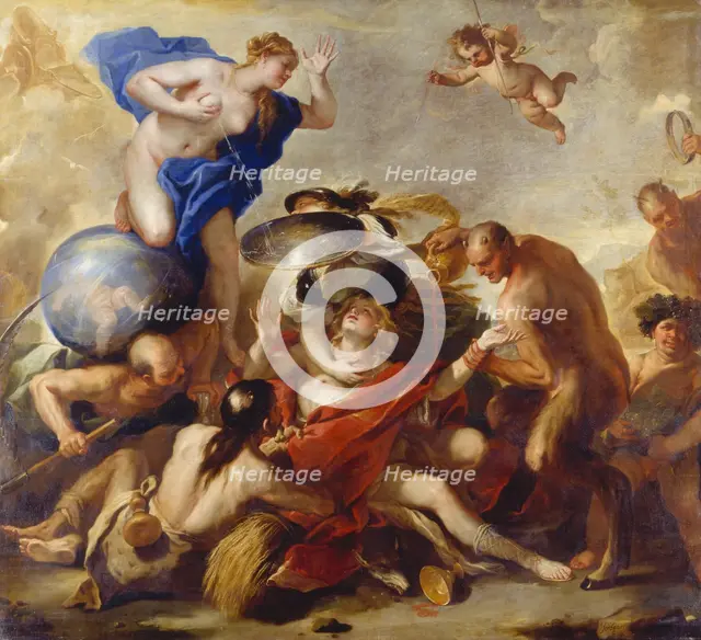 Youth Tempted by the Vices, 1664. Creator: Luca Giordano.