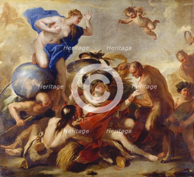Youth Tempted by the Vices, 1664. Creator: Luca Giordano.