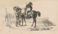 Youths and a Horse, 19th century. Creator: Unknown