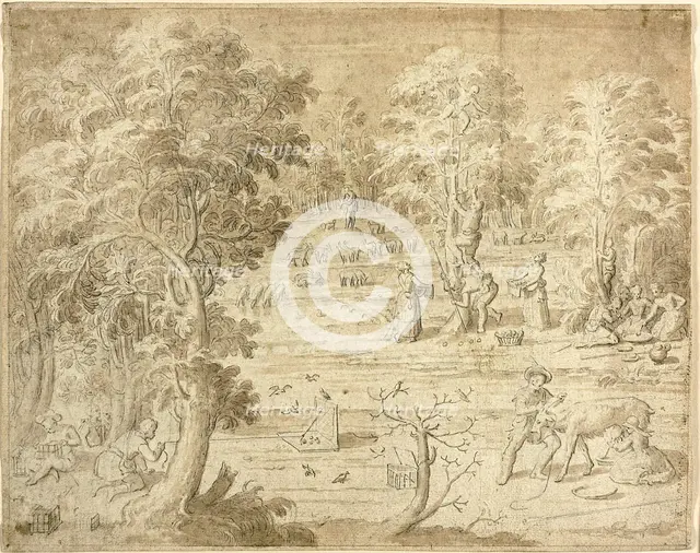 Youths and Maidens Engaged in Country Pursuits, n.d. Creator: Antoine Caron.