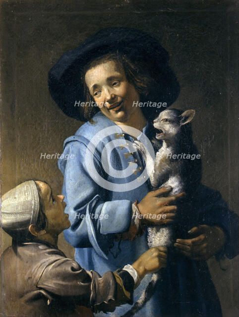 Youths playing with the cat, 1620-1625. Artist: Bloemaert, Abraham (1566-1651)