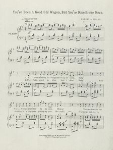 You've been a good old wagon, but you've done broke down 1896. Creator: Unknown