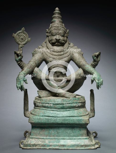 Yoga Narashimha, Vishnu in his Man-Lion Avatar, c. 1250. Creator: Unknown.