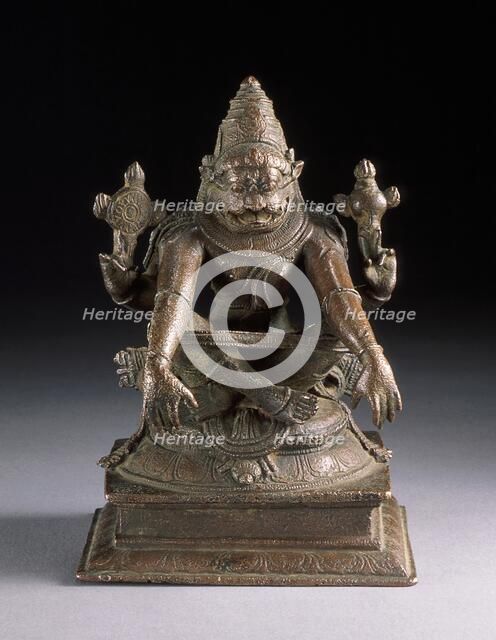 Yoga-Narasimha, Man-Lion Avatar of Vishnu in Yogic Posture, 15th century. Creator: Unknown.