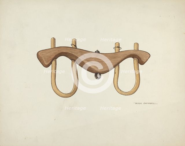 Yoke for Oxen, 1935/1942. Creator: Rose Campbell-Gerke.