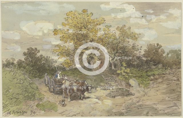 Yoke of Oxen, 1879. Creator: Anton Burger.