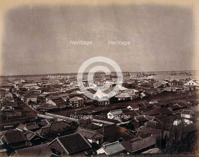 Yokohama, Japan: panoramic view of the native and European residences in Yokohama town..., c1873. Creator: William Pryor Floyd.