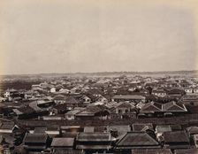 Yokohama, Japan: panoramic view of Yokohama town, looking towards the harbour, c1873. Creator: William Pryor Floyd