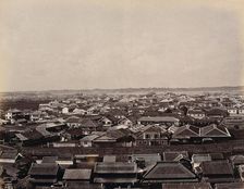 Yokohama, Japan: panoramic view of Yokohama town, looking towards the harbour, c1873. Creator: William Pryor Floyd