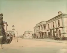 Yokohama, Town Hall, Telegraph Office, Post Office, 1870s. Creator: Unknown