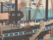 Yokohama Trade: Westerners Loading Cargo , 4th month, 1861. Creator: Sadahide Utagawa