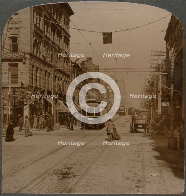 'Yonge St., looking north from King St., the busy center of Toronto, Canada', 1904. Artist: Unknown.