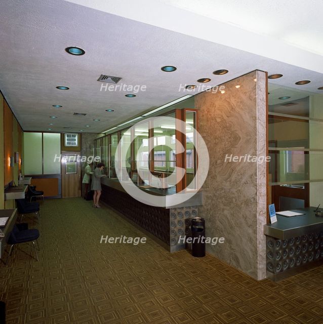 Yorkshire Bank refurbishment, near Barnsley, South Yorkshire, 1972.  Creator: Michael Walters.