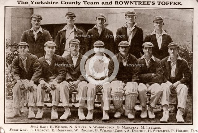 Yorkshire Cricket Team, 1922. Artist: Unknown