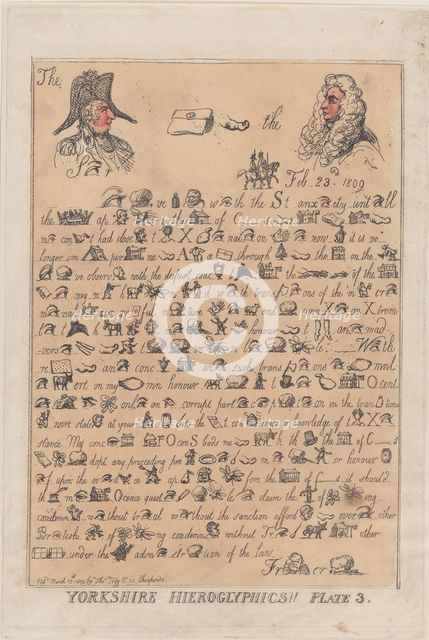 Yorkshire Hieroglyphics, Plate 3, March 13, 1809., March 13, 1809. Creator: Thomas Rowlandson.