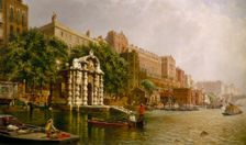 York Water Gate and the Adelphi from the River 1872. Creator: John Scorrer O'Connor