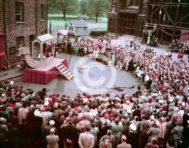 York Festival: performance of a pageant cart play, "The Flood", outside York Minster, c1960s. Creator: Arthur Charles Kirby Ware.