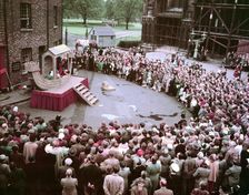 York Festival: performance of a pageant cart play, "The Flood", outside York Minster, c1960s. Creator: Arthur Charles Kirby Ware