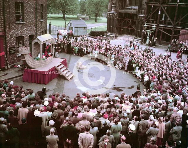 York Festival: performance of a pageant cart play, "The Flood", outside York Minster, c1960s. Creator: Arthur Charles Kirby Ware.