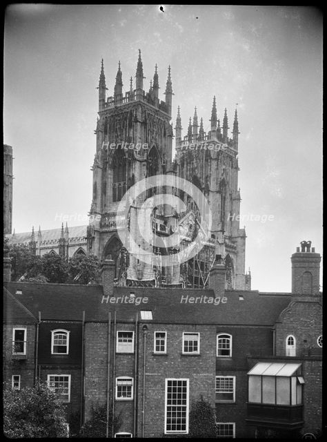 York Minster, Minster Yard, York, 1920-1960. Creator: Marjory L Wight.