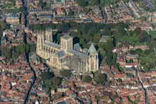 York Minster partly under scaffolding, Cathedral Church of St Peter, York, 2023. Creator: Robyn Andrews