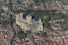 York Minster partly under scaffolding, Cathedral Church of St Peter, York, 2023. Creator: Robyn Andrews