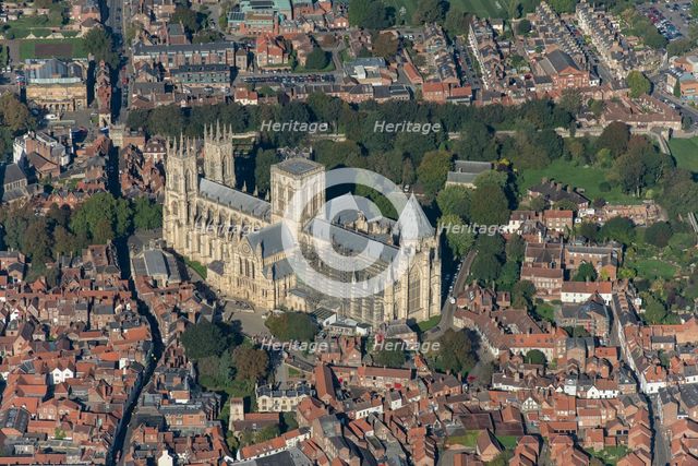 York Minster partly under scaffolding, Cathedral Church of St Peter, York, 2023. Creator: Robyn Andrews.