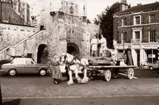 York Mystery Plays outside Bootham Bar, York, Yorkshire, 1964