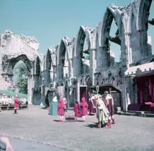 York Mystery Plays, ruins of St Mary's Abbey, York, 1951. Creator: Arthur Charles Kirby Ware