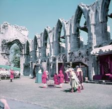 York Mystery Plays, ruins of St Mary's Abbey, York, 1951. Creator: Arthur Charles Kirby Ware