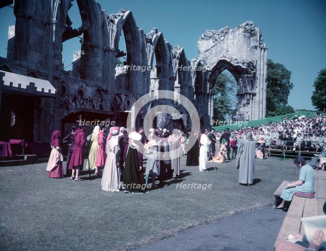 York Mystery Plays, ruins of St Mary's Abbey, York, 1951.  Creator: Arthur Charles Kirby Ware.