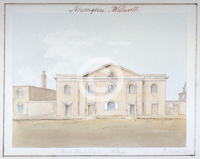 York Street Chapel, Southwark, London, 1824. Artist: John Hassell