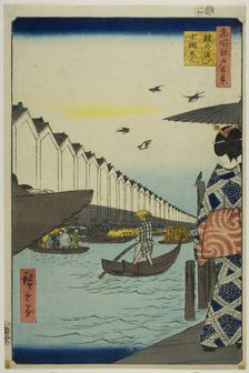 Yoroi Ferry, Koami-cho (Yoroi no watashi Koami-cho), from the series One Hundred..., 1857. Creator: Ando Hiroshige