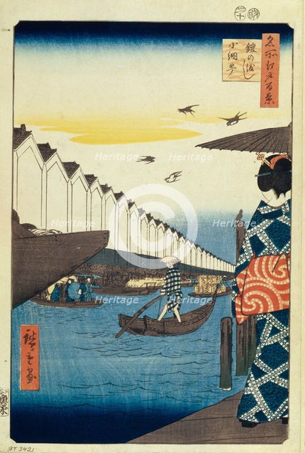 Yoroi no watashi Koami-cho (One Hundred Famous Views of Edo), 1856-1858. Artist: Hiroshige, Utagawa (1797-1858)