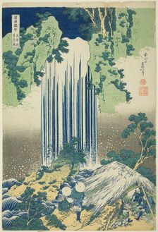 Yoro Waterfall in Mino Province (Mino no kuni Yoro no taki), from the series Tour of..., c. 1833. Creator: Hokusai