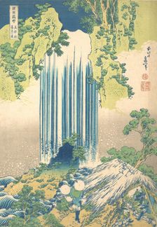 Yoro Waterfall in Mino Province (Mino no Yoro no taki), from the series A Tour of Wate..., ca. 1832. Creator: Hokusai
