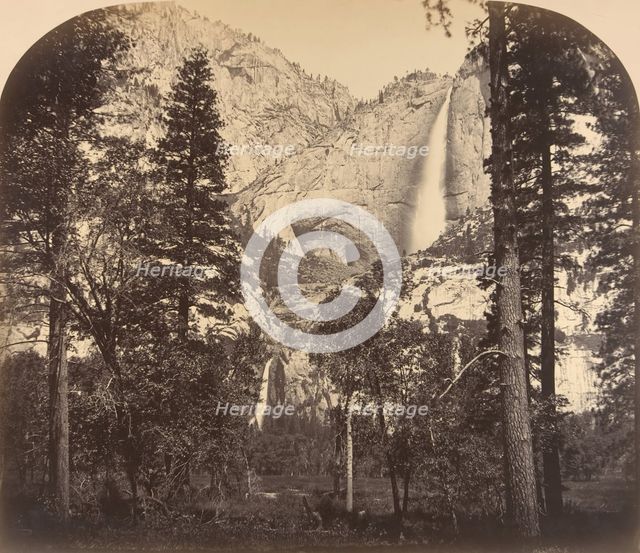 Yosemite Fall. Down the Valley. 2637 Ft., 1861. Creator: Carleton Emmons Watkins.