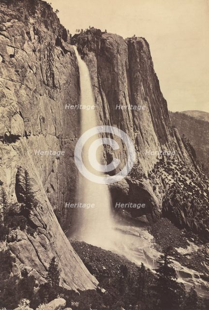 Yosemite Falls, 1868. Creator: Eadweard J. Muybridge (American, 1830-1904), attributed to.