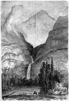 Yosemite Falls California, 19th century.Artist: Paul Huet
