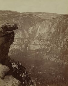 Yosemite Falls from Glacier Point, 1865-66, printed ca. 1875. Creator: Carleton Emmons Watkins