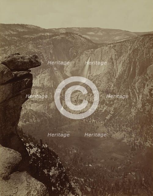 Yosemite Falls from Glacier Point, 1865-66, printed ca. 1875. Creator: Carleton Emmons Watkins.
