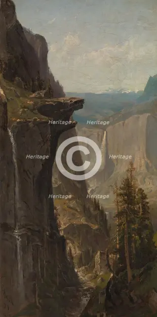 Yosemite Falls, from Glacier Point, 1879. Creator: William Keith.