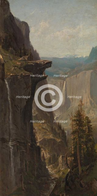 Yosemite Falls, from Glacier Point, 1879. Creator: William Keith.