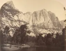 Yosemite Falls, River View, 2637 Feet, 1861. Creator: Carleton Emmons Watkins