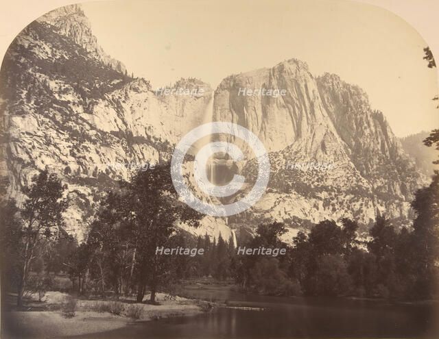 Yosemite Falls, River View, 2637 Feet, 1861. Creator: Carleton Emmons Watkins.