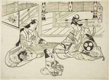 Yoshitsune (Ushiwaka) and Princess Joruri, from the series "Famous Scenes from..., c. 1705/06. Creator: Okumura Masanobu