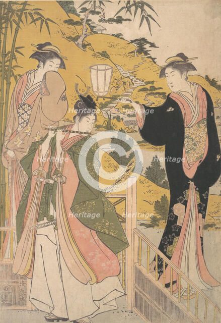 Yoshitsune Serenading Jorurihime, ca. 1785. Creator: Torii Kiyonaga.
